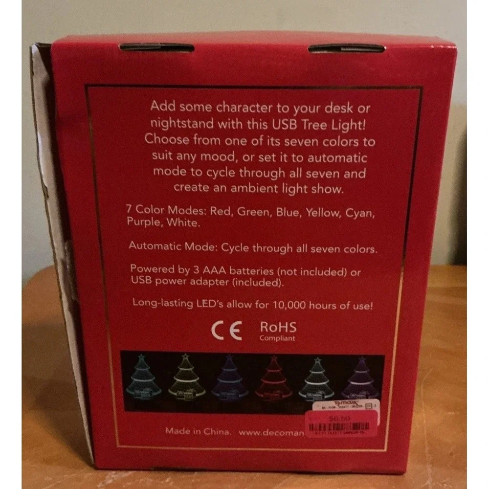 Decomantra USB Christmas Tree Light, 7 Color Mode, Use‎ Batteries Or USB- Tested